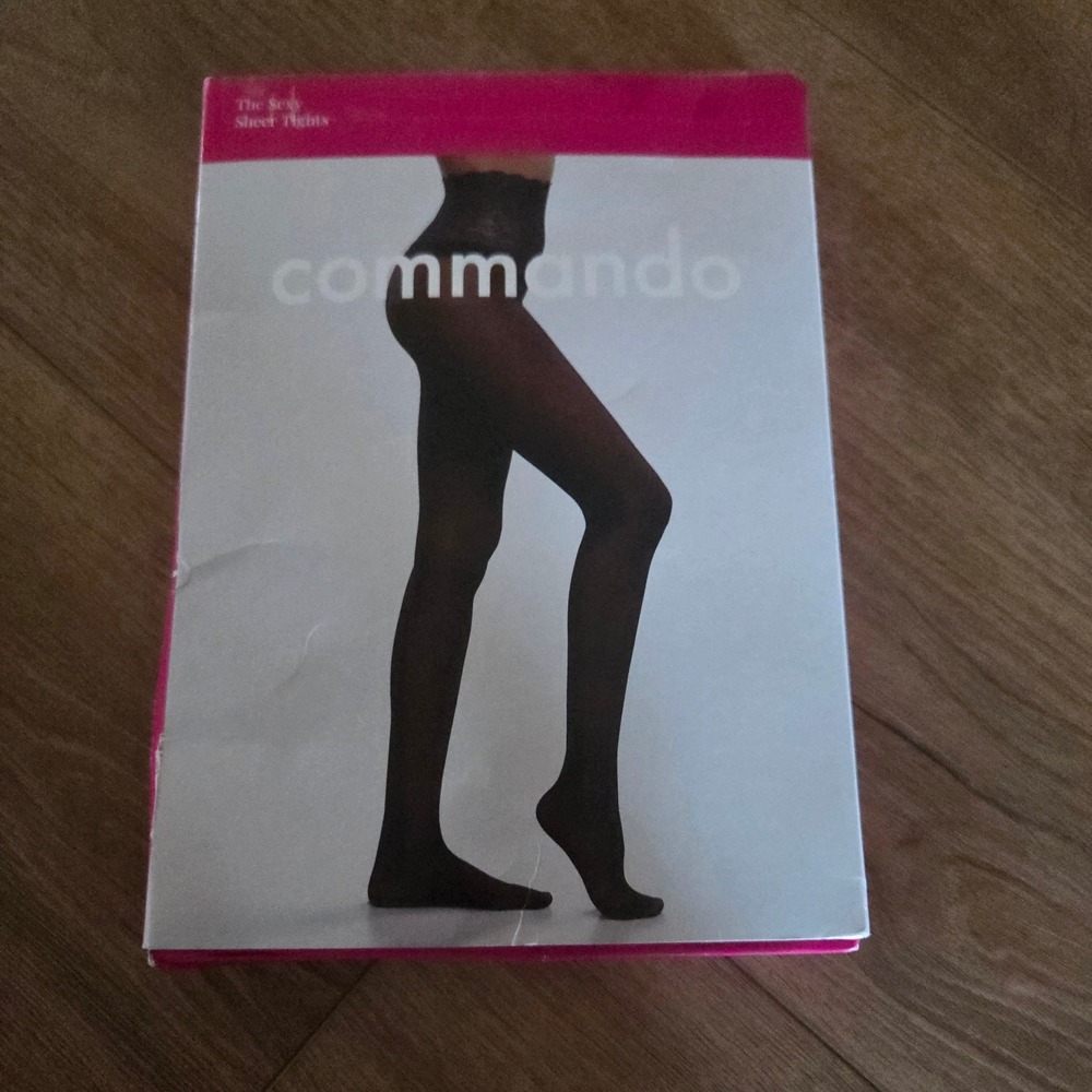 Commando The Sexy‎ Sheer Tights Black Lace Waistband H10T14 Size Small NEW